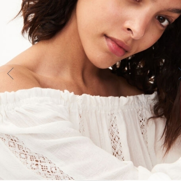 Aeropostale White Off-the-shoulder Peasant Top Size XL - Picture 3 of 8